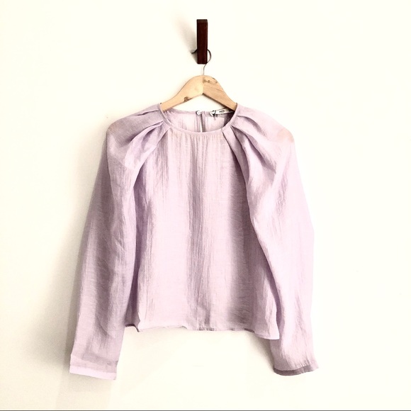 Mango Tops - NWT Sheer lavender puff shoulders shirt from MANGO